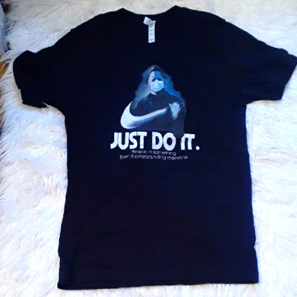 Black Halloween Michael Myers Just Do It T-Shirt Men's Size Large